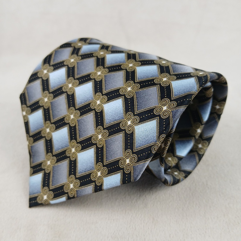 Bergamo New York‎ 4x60 Mens Tie Silk Geometric Baroque